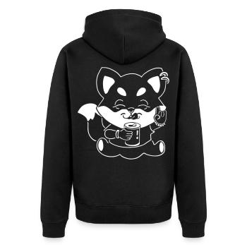 Renard métallique avec canette - Veste à capuche bio Premium Unisexe - noir - Dos - Nico (187cm)