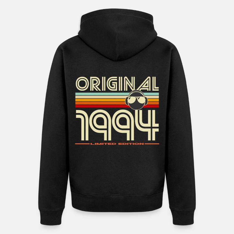 Originale Retro-Edition von 1994 - Unisex Premium Bio Zip Hoodie - Schwarz