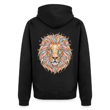 Foi chrétienne de Lion Cross - Veste à capuche bio Premium Unisexe - noir - Dos - Nico (187cm)