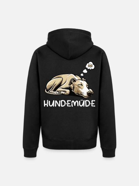 Hundemüde Whippet Windhund Whippets Whippethalter - Unisex Premium Bio Zip Hoodie - Schwarz