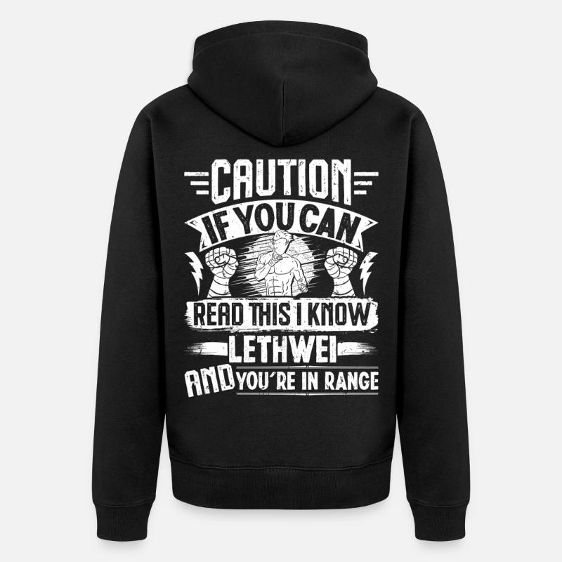 Lethwei-Krieger Myanmar Boxtraining Burmesen - Unisex Premium Bio Zip Hoodie - Schwarz