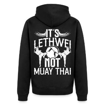 Lethwei, pas Muay Thai, arts martiaux mixtes birmans - Veste à capuche bio Premium Unisexe - noir - Dos - Nico (187cm)