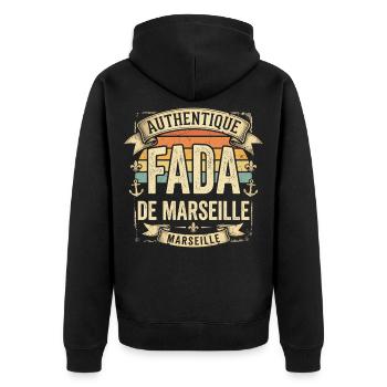 Fada de Marseille Humour Marseillais sud Provence - Veste à capuche bio Premium Unisexe - noir - Dos - Nico (187cm)