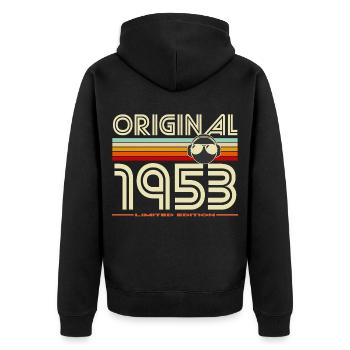Original 1953 Édition Limitée - Veste à capuche bio Premium Unisexe - noir - Dos - Nico (187cm)