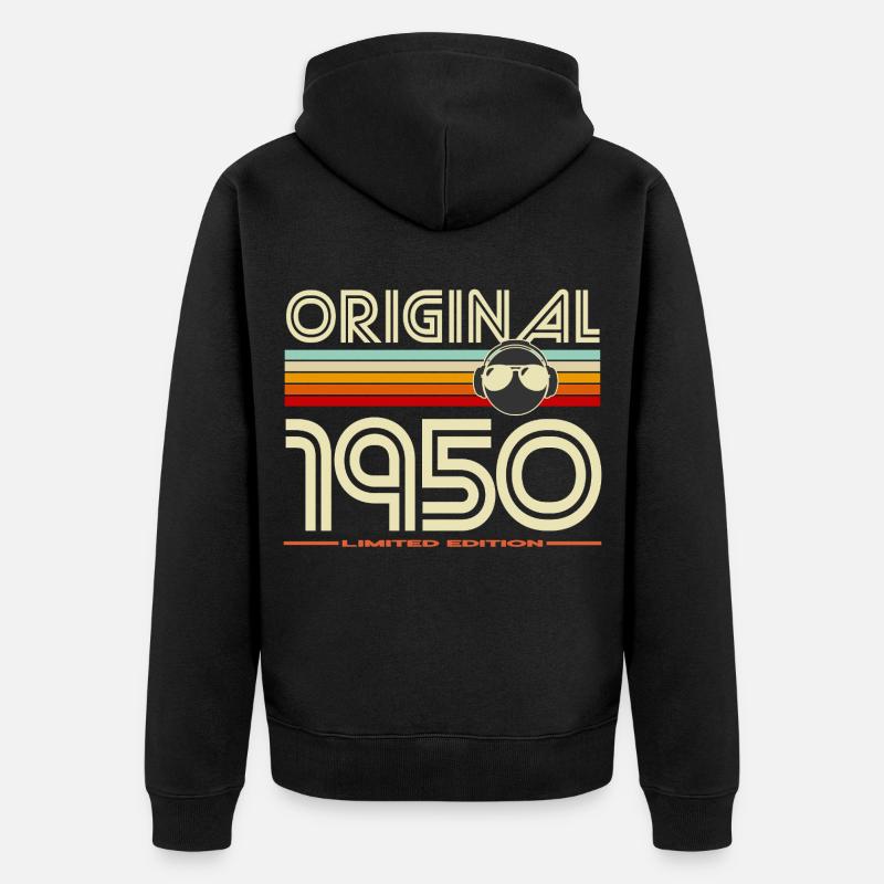Original 1950 Retro Headphones - Veste à capuche bio Premium Unisexe - noir