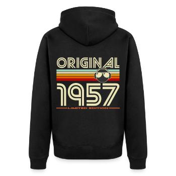 Original 1957 Édition Retro Audio - Veste à capuche bio Premium Unisexe - noir - Dos - Nico (187cm)