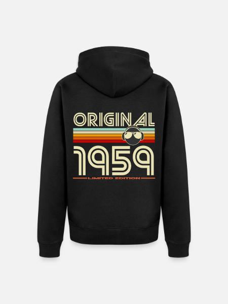 Rétro 1959 Édition Limitée - Veste à capuche bio Premium Unisexe - noir