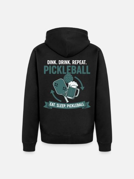 Pickleball-lustiger Pickleball-Pickleball - Unisex Premium Bio Zip Hoodie - Schwarz