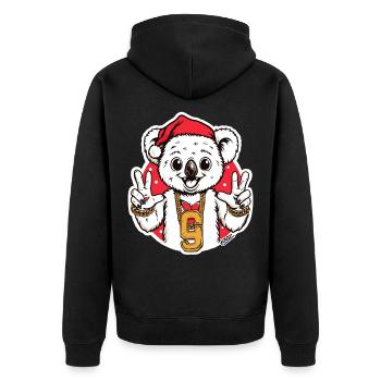Bijoux festifs de koala avec pendentif 9 - Veste à capuche bio Premium Unisexe - noir - Dos - Nico (187cm)