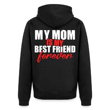 Maman est ma meilleure amie Forever Shirt - Veste à capuche bio Premium Unisexe - noir - Dos - Nico (187cm)