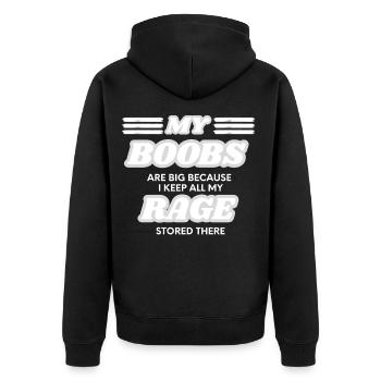 Big Boobs - Unisex Premium Organic Zip Hoodie - black - Back - Nico (187cm)