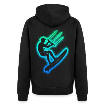 Kitesurf Enfants Hommes Kitesurf - Veste à capuche bio Premium Unisexe - noir - Dos - Nico (187cm)
