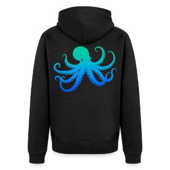 Octopus Boys Children Men's Octopus - Unisex Premium Organic Zip Hoodie - black - Back - Nico (187cm)