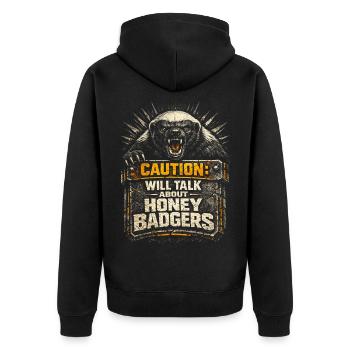 Honey Badger Honey Badger Animal - Unisex Premium Organic Zip Hoodie - black - Back - Nico (187cm)