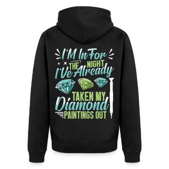 Diamant-Mal-Kits für Erwachsene Maler Diamond - Unisex Premium Bio Zip Hoodie - Schwarz - Hinten - Nico (187cm)