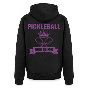 Pickleball Dink Queen Lustige Spielerin Love Pickleball - Unisex Premium Bio Zip Hoodie - Schwarz - Hinten - Nico (187cm)