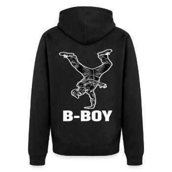 Breakdance B-Boy Street Dance Hip Hop - Unisex Premium Organic Zip Hoodie - black - Back - Nico (187cm)
