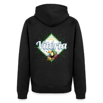 Vitória Espírito Santo Brazil Toucan Souvenir - Unisex Premium Organic Zip Hoodie - black - Back - Nico (187cm)