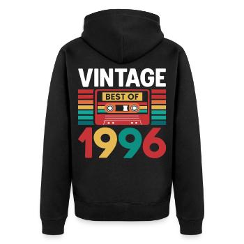 30th Birthday 30 Years 1996 Retro Vintage Gift - Unisex Premium Organic Zip Hoodie - black - Back - Nico (187cm)