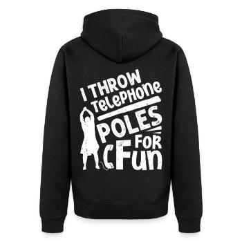 Scottish Festival Games Highlander Caber Tossing - Unisex Premium Organic Zip Hoodie - black - Back - Nico (187cm)