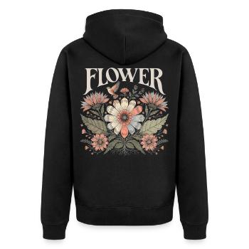 Fleurs Fleurs Cadeau pour les femmes et la maman - Veste à capuche bio Premium Unisexe - noir - Dos - Nico (187cm)