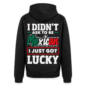 Mexiko Stolz & Heimat Mexikaner Mexico Flagge - Unisex Premium Bio Zip Hoodie - Schwarz - Hinten - Nico (187cm)