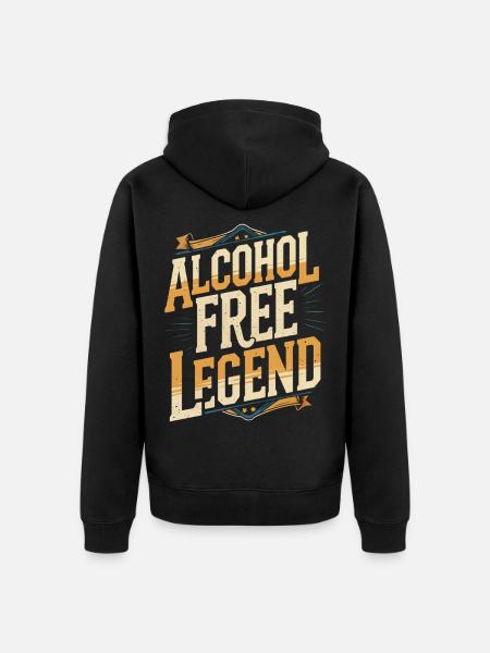 Antialcoholic Abstinent Alcohol Free Legend - Unisex Premium Organic Zip Hoodie - black