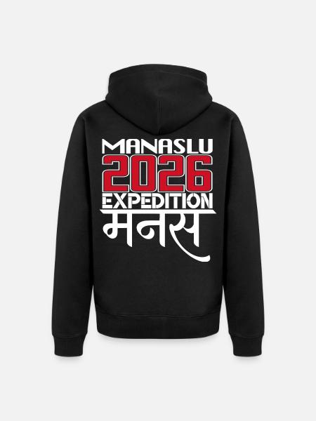 Manaslu - Unisex Premium Bio Zip Hoodie - Schwarz