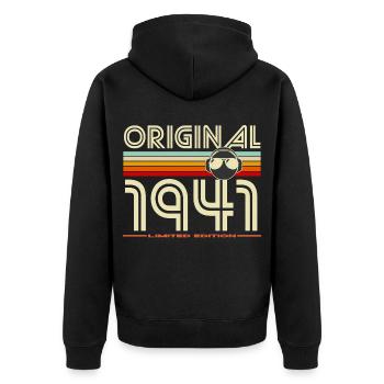 Original 1941 Édition Rétro - Veste à capuche bio Premium Unisexe - noir - Dos - Nico (187cm)