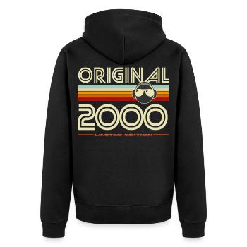 Original 2000 Retro Edition - Unisex Premium Organic Zip Hoodie - black - Back - Nico (187cm)