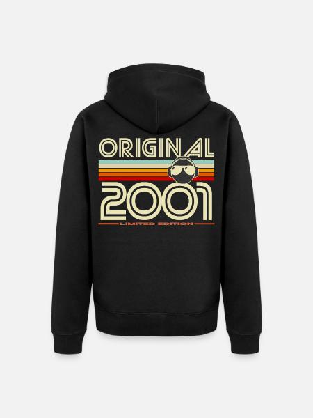 Original 2001 Édition Limitée Retro - Veste à capuche bio Premium Unisexe - noir