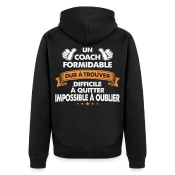 Coach Formidable Idée Cadeau Coach Sportif Humour - Veste à capuche bio Premium Unisexe - noir - Dos - Nico (187cm)