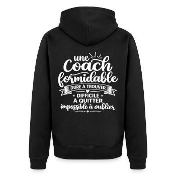 Coach Formidable Idée Cadeau Coach Sportif Humour - Veste à capuche bio Premium Unisexe - noir - Dos - Nico (187cm)