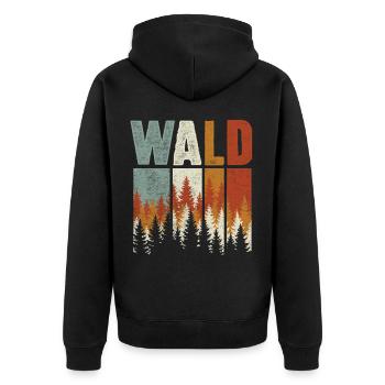Forest Love Nature Hiking Retro Adventure - Unisex Premium Organic Zip Hoodie - black - Back - Nico (187cm)
