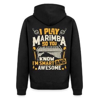 Marimbist, Schlaginstrument, Orchester, Marimba - Unisex Premium Bio Zip Hoodie - Schwarz - Hinten - Nico (187cm)