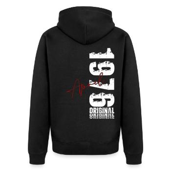 50th Birthday Gift Husband Original April 1976 - Unisex Premium Organic Zip Hoodie - black - Back - Nico (187cm)