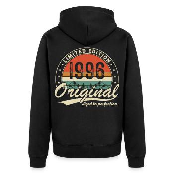 1996 Vintage Cadeau D'anniversaire Homme Femme - Veste à capuche bio Premium Unisexe - noir - Dos - Nico (187cm)
