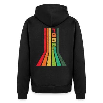 Millésime 1986 - Veste à capuche bio Premium Unisexe - noir - Dos - Nico (187cm)