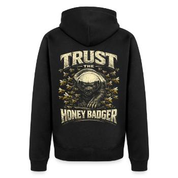 Honey Badger Trust L’animal Honey Badger - Veste à capuche bio Premium Unisexe - noir - Dos - Nico (187cm)