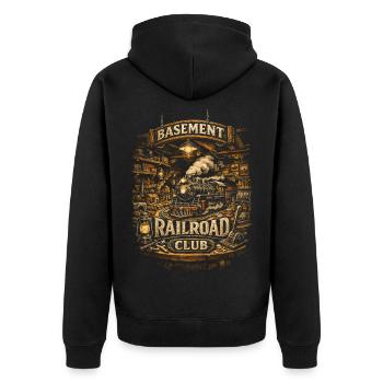 Club ferroviaire miniature du réseau ferroviaire en sous-sol - Veste à capuche bio Premium Unisexe - noir - Dos - Nico (187cm)