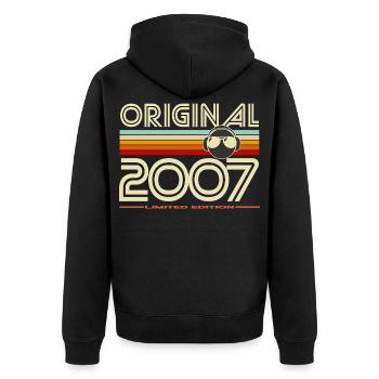 Original 2007 Édition Rétro - Veste à capuche bio Premium Unisexe - noir - Dos - Nico (187cm)