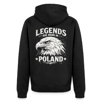 Légende polonaise : Aigle blanc – Orgueil & Tradition - Veste à capuche bio Premium Unisexe - noir - Dos - Nico (187cm)