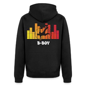 B-Boy Breakdance Streetstyle Hip Hop DJ Dance - Unisex Premium Bio Zip Hoodie - Schwarz - Hinten - Nico (187cm)