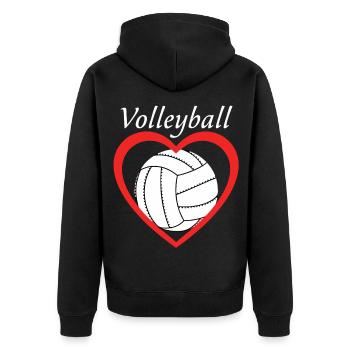 Volleyball Amour du cœur - Veste à capuche bio Premium Unisexe - noir - Dos - Nico (187cm)