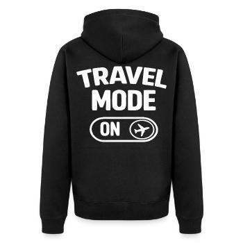 Travel Mode On Vacation Trip - Unisex Premium Organic Zip Hoodie - black - Back - Nico (187cm)