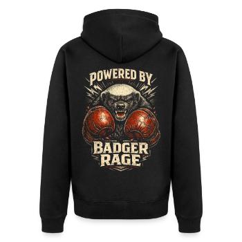 Honey Badger Honey Badger Animal - Unisex Premium Organic Zip Hoodie - black - Back - Nico (187cm)