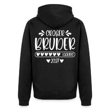 Big Brother 2027 loading - Unisex Premium Organic Zip Hoodie - black - Back - Nico (187cm)