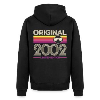 Original 2002 Édition Vintage - Veste à capuche bio Premium Unisexe - noir - Dos - Nico (187cm)