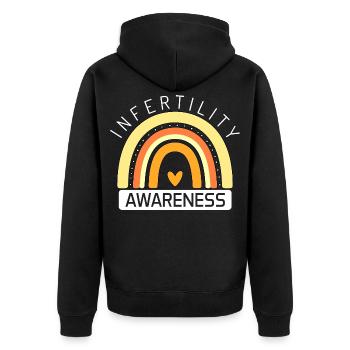 Infertility Awareness Month IVF Month Orange - Unisex Premium Organic Zip Hoodie - black - Back - Nico (187cm)