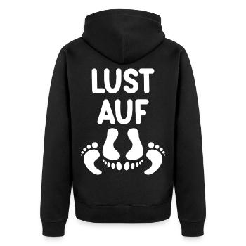 Lust auf Sex Humor Paar Fun Idee - Unisex Premium Bio Zip Hoodie - Schwarz - Hinten - Nico (187cm)